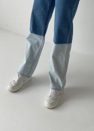 Двухцветные джинсы колор блок3 фото
