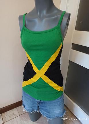 Яскравий топ майка island apparel jamaica р-р m-l/ прапор ямайки7 фото