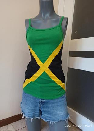 Яскравий топ майка island apparel jamaica р-р m-l/ прапор ямайки8 фото