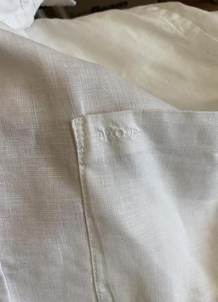 Белая льняная рубашка marc o polo m лён тенниска5 фото