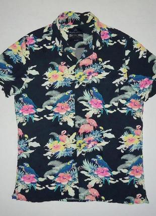 Рубашка  гавайская angelo litrico slim fit viscose гавайка (m)1 фото