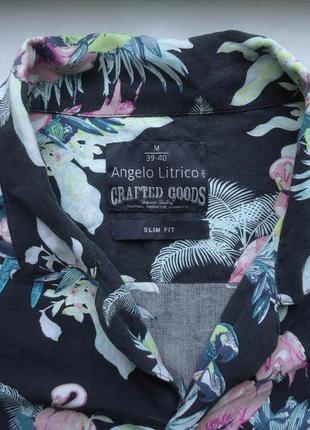 Рубашка  гавайская angelo litrico slim fit viscose гавайка (m)3 фото