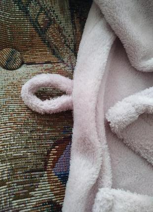 Женский теплый нежно розовый халат4 фото