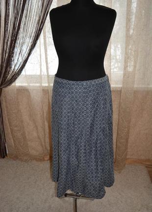 Натуральная юбка, лиоцелл, тенсел, лен, полотно, цветочки, m&s, под джинс, на жару1 фото