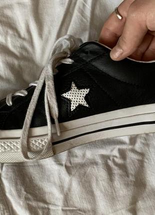 Converse one star leather black sale