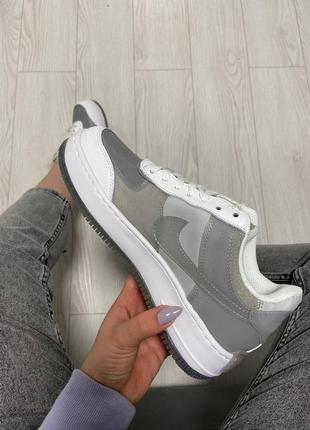 Nike air force shadow grey white кроссовки найк женские аир форс кеды обувь взуття8 фото