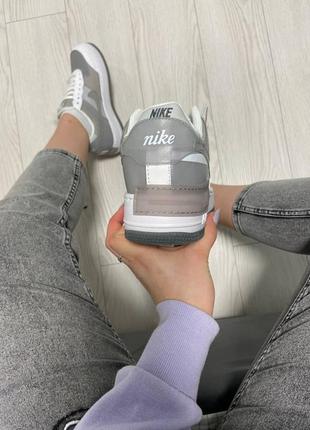 Nike air force shadow grey white кроссовки найк женские аир форс кеды обувь взуття5 фото