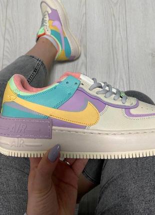 Nike air force shadow beige violet кроссовки найк женские аир форс кеды обувь взуття3 фото