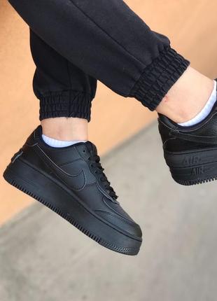 Nike air force shadow black кроссовки найк аир форс кеды обувь5 фото