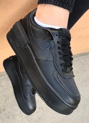 Nike air force shadow black кроссовки найк аир форс кеды обувь3 фото