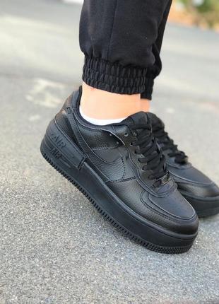 Nike air force shadow black кроссовки найк аир форс кеды обувь4 фото