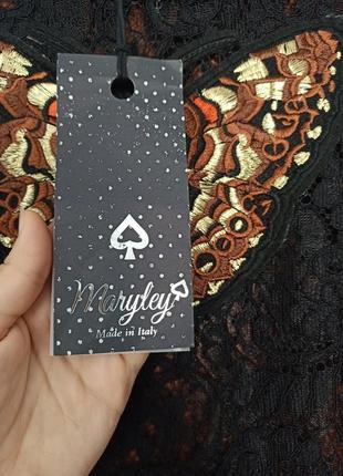 Женская стильная кофта блуза гипюр чёрного цвета с бабочкой3 фото