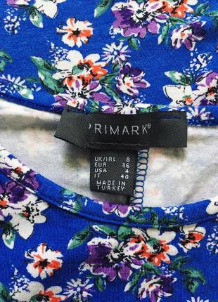 Васильковое платье с цветочным принтом primark 🌸 синє плаття з квітковим принтом3 фото