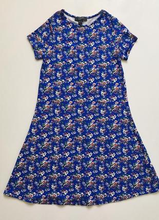 Васильковое платье с цветочным принтом primark 🌸 синє плаття з квітковим принтом1 фото