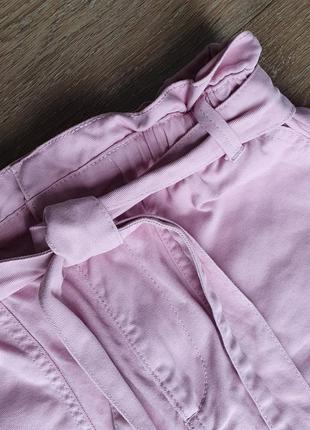 Стильные шорты высокая посадка котон розовые10 фото