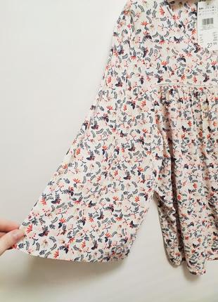 Новая натуральная блуза вискоза с цветочным принтом премиум бренда camaïeu размер 164 фото