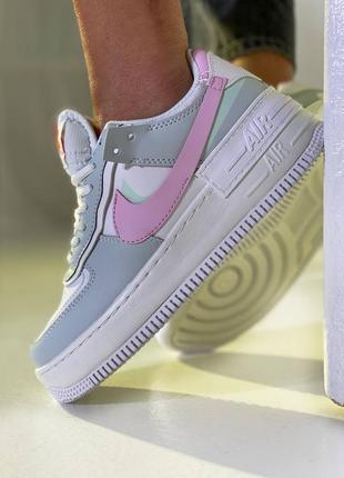 Nike air force shadow grey кроссовки найк женские форсы аир форс кеды обувь взуття9 фото