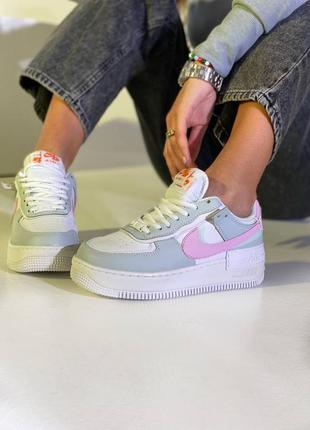 Nike air force shadow grey кроссовки найк женские форсы аир форс кеды обувь взуття5 фото