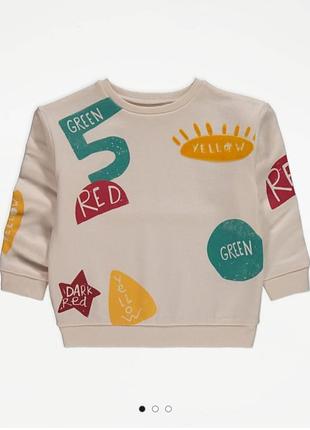 Світшот дитячий молочний george р.86, 92, 98, 104см