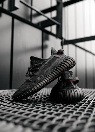 Женские кроссовки adidas yeezy boost 350 v2 black (полный рефлектив)