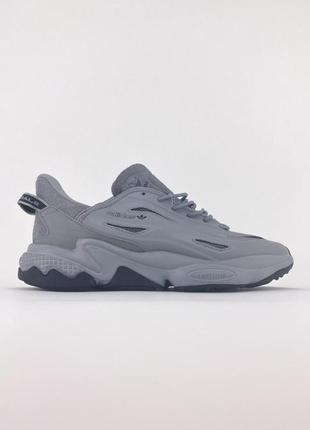 Топовые мужские кроссовки демисезонные adidas ozweego celox grey серые адидас озвиго
