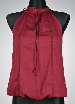 Шифонова блуза без рукавів з мереживом stradivarius