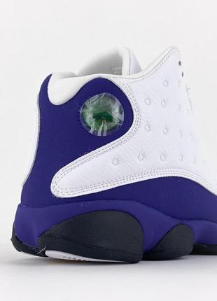 Топовые мужские кроссовки высокие nike air jordan 13 white violet демисезонные найк джордан6 фото