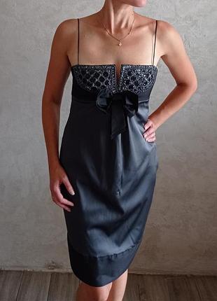 Marc bouwer коктейльное шёлковое платье