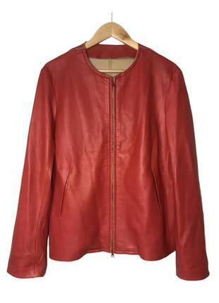 Jil sander красный натуральны кожаный пиджак/куртка