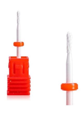 Фреза керамічна з червоною насічкою для нігтів манікюру алмазна фреза для нігтів манікюру гель лак керамічна алмазна фрезер