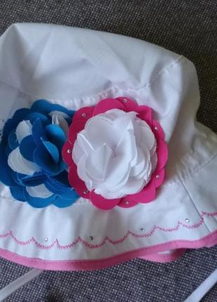 Панамка дитяча біла, з квіткою, капелюх, для дівчинки нова