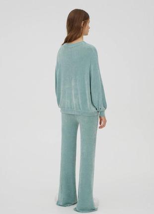 Светр із синелі бірюзовий pull&bear - xs, s, m 3