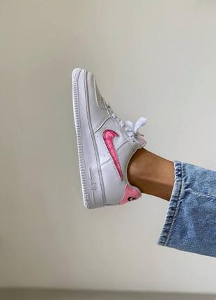 Nike air force love white кроссовки найк женские форсы аир форс кеды обувь взуття8 фото