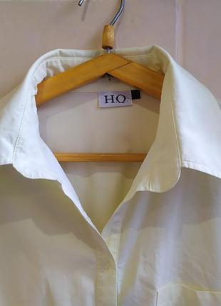 Стильная нежно желтая рубашка блуза из натуральной ткани котон2 фото