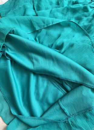 Платье мини без бретелей цвета морской волны mohito шифоновое3 фото