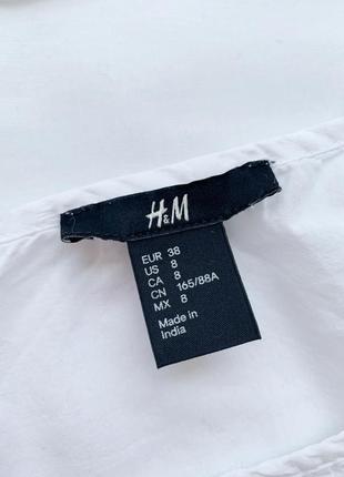 Блуза, блузка, топ, топик, топік, майка, белая, біла, хлопковая, бавовняна, с рюшами, h&m5 фото