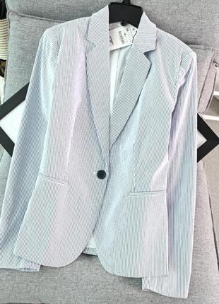 Приталенный блейзер/пиджак в полоску zara6 фото