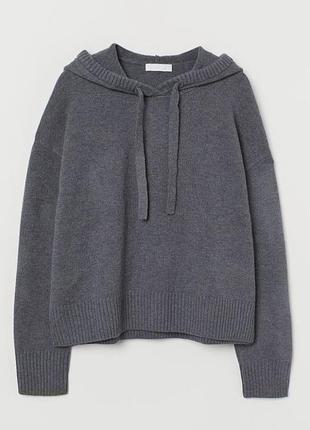 Женский свитшот серого цвета мягкая вязки вот h&m