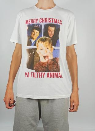 Home alone size m белая футболка мужская фильм новый год подарок2 фото