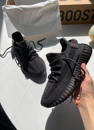 Кроссовки адидас женские изи буст изики 350 yeezy boost black reflective3 фото