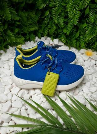 Crocs kids’ literide pacer кроссовки детские сине-желтые2 фото