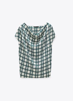 Сатинова елегантна блуза з коротким рукавом від zara