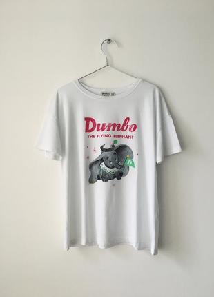Бавовняна біла футболка dumbo stradivarius футболка білого кольору зі слоненям дамбо бавовна