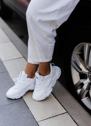 Кроссовки адидас женские озвего обувь взуття кеды белые adidas ozweego white6 фото