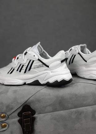 Adidas ozweego🆕спортивные повседневные унисекс кроссовки адидас озвиго🆕бело-черные3 фото