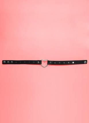 Чокер с шипами и сердечком в стиле харадзюку аниме хентай рок чёрный розовый6 фото