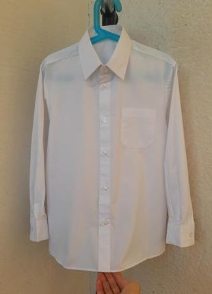 Нарядная белая рубашка 9-10 лет1 фото