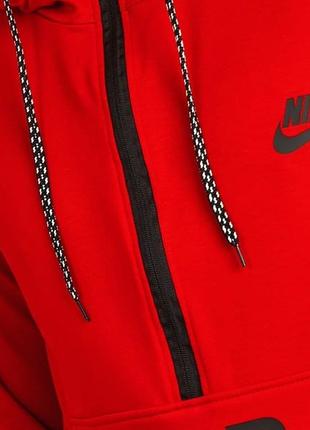 Стильний чоловічий трикотажний спортивний костюм nike худі спортивні штани штани на манжеті найк червоний2 фото