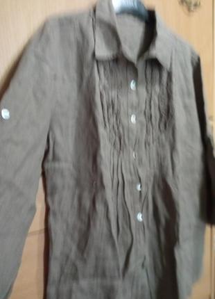 Рубашка накидка из льна из италии2 фото