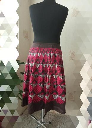 Натуральная юбка, плиссе, лен, шелк, этно, жатка, coast